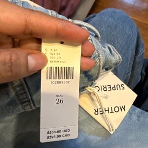 MOTHER Skinny Jeans in Light Blue Denim